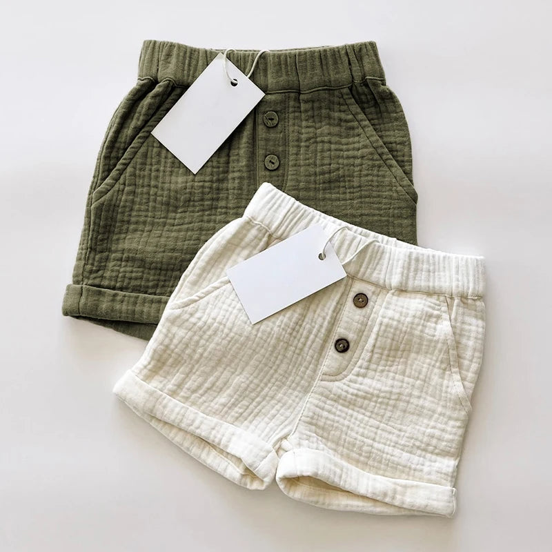 Double Gauze linen Shorts Set