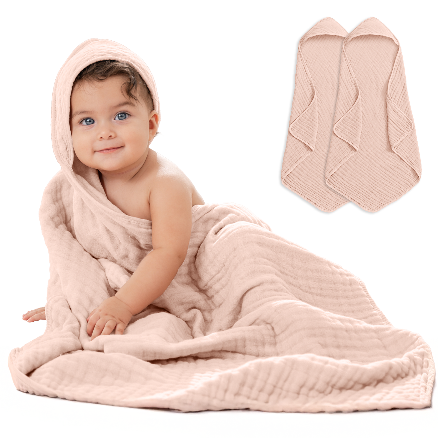 Baby Hooded Towels by Comfy Cubs - Blush