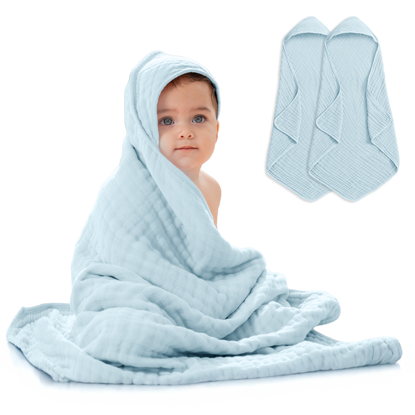 Baby Hooded Towels by Comfy Cubs - Sky Blue