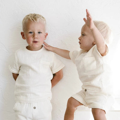 Double Gauze linen Shorts Set