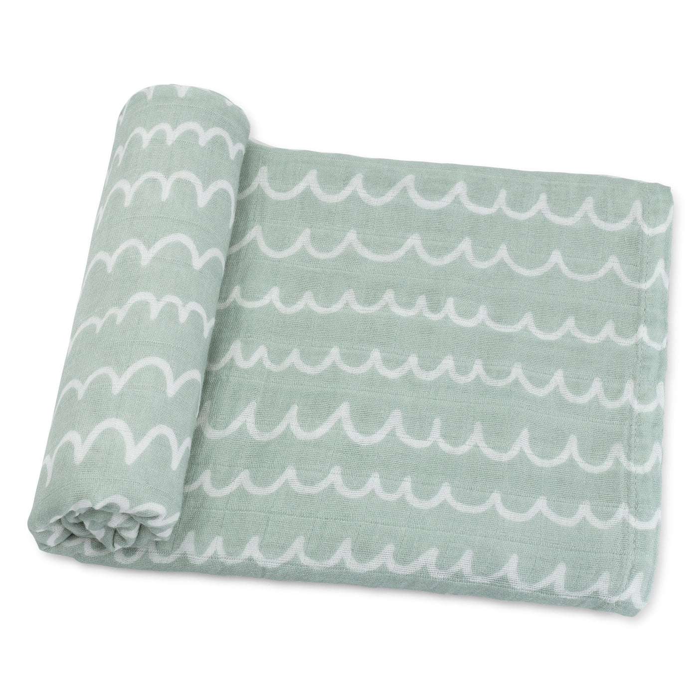 Muslin Swaddle Blanket, 1 Pack by Comfy Cubs in Green Doodle with Custom Options