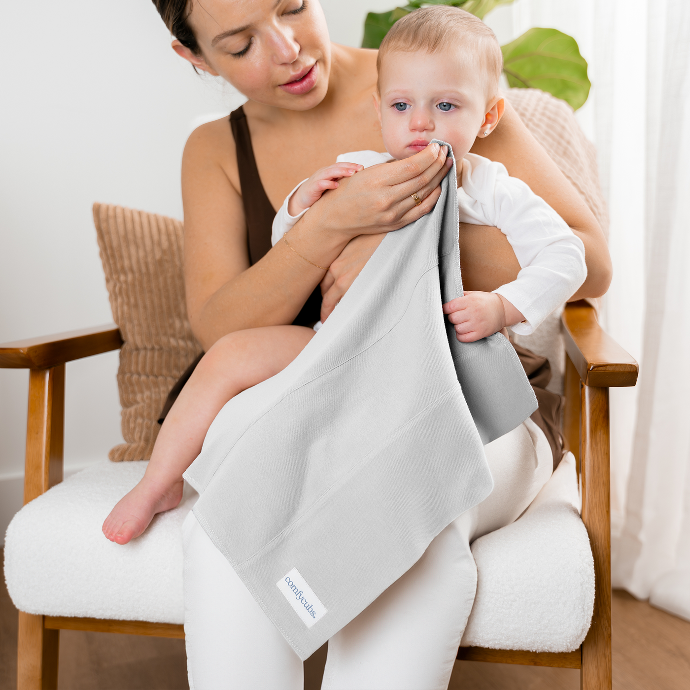 Cotton Burp Cloths by Comfy Cubs - Stone