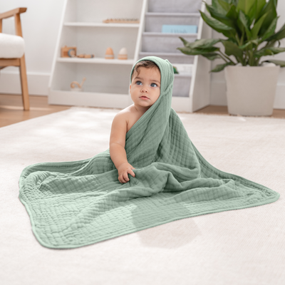 Baby Hooded Towels by Comfy Cubs - Fern