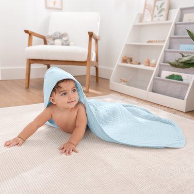 Baby Hooded Towels by Comfy Cubs - Sky Blue