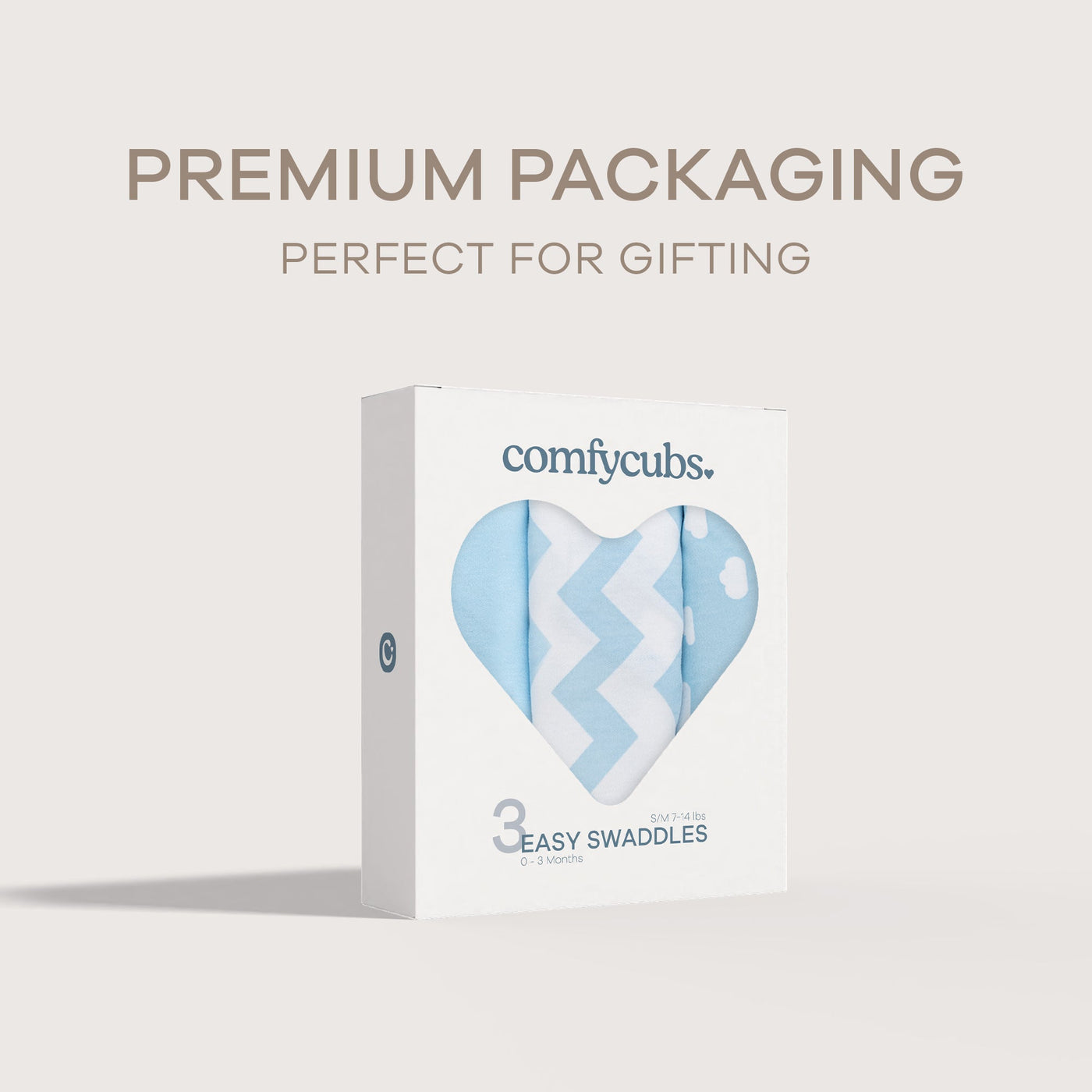 Easy Swaddle Blankets by Comfy Cubs - Blue, Pack of 3