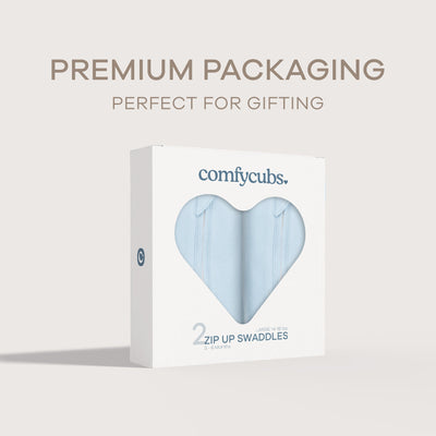 Easy Zipper Swaddle Blankets by Comfy Cubs - Blue