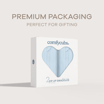 Easy Zipper Swaddle Blankets by Comfy Cubs - Blue