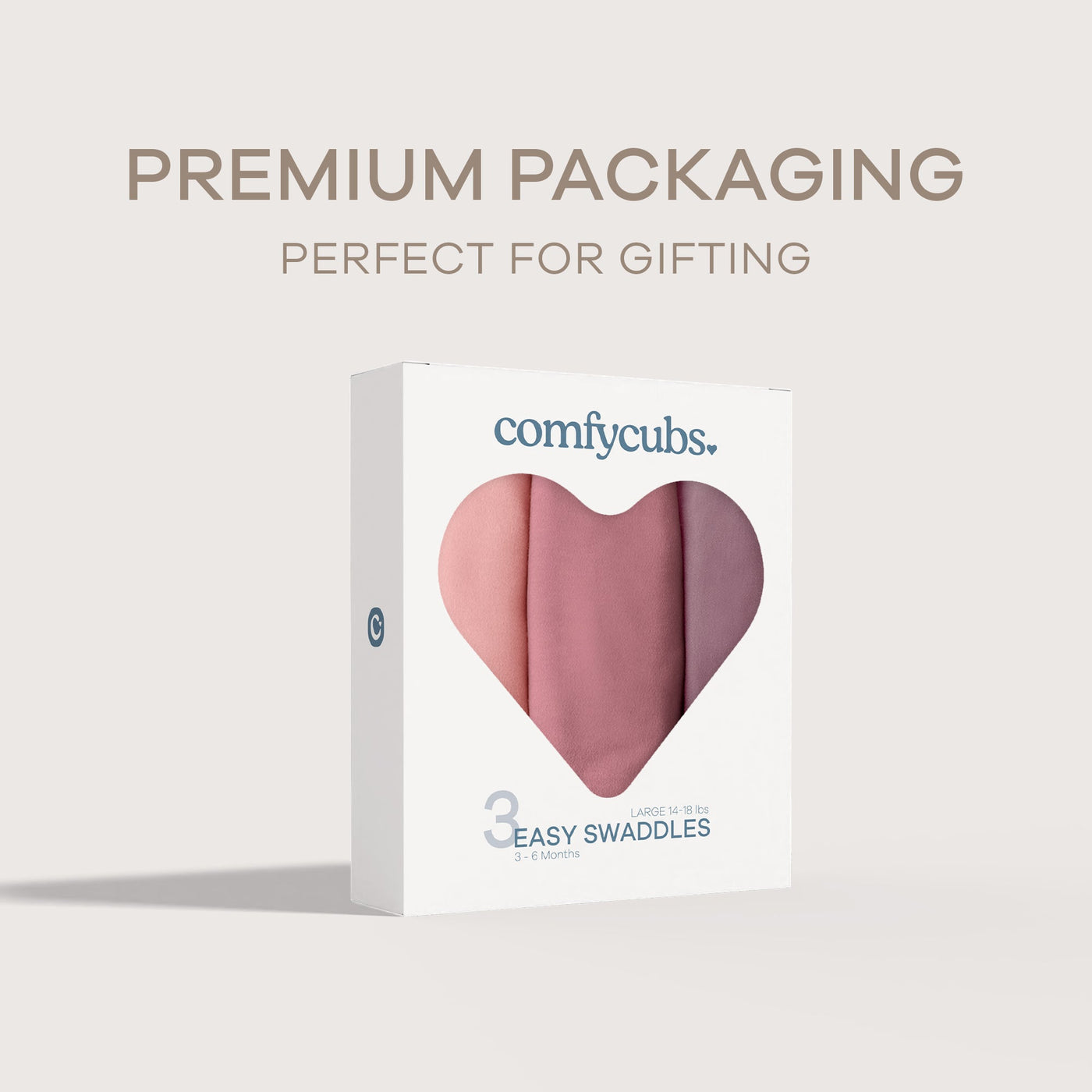 Easy Swaddle Blankets by Comfy Cubs  - Blush, Mauve, Mulberry, Pack of 3