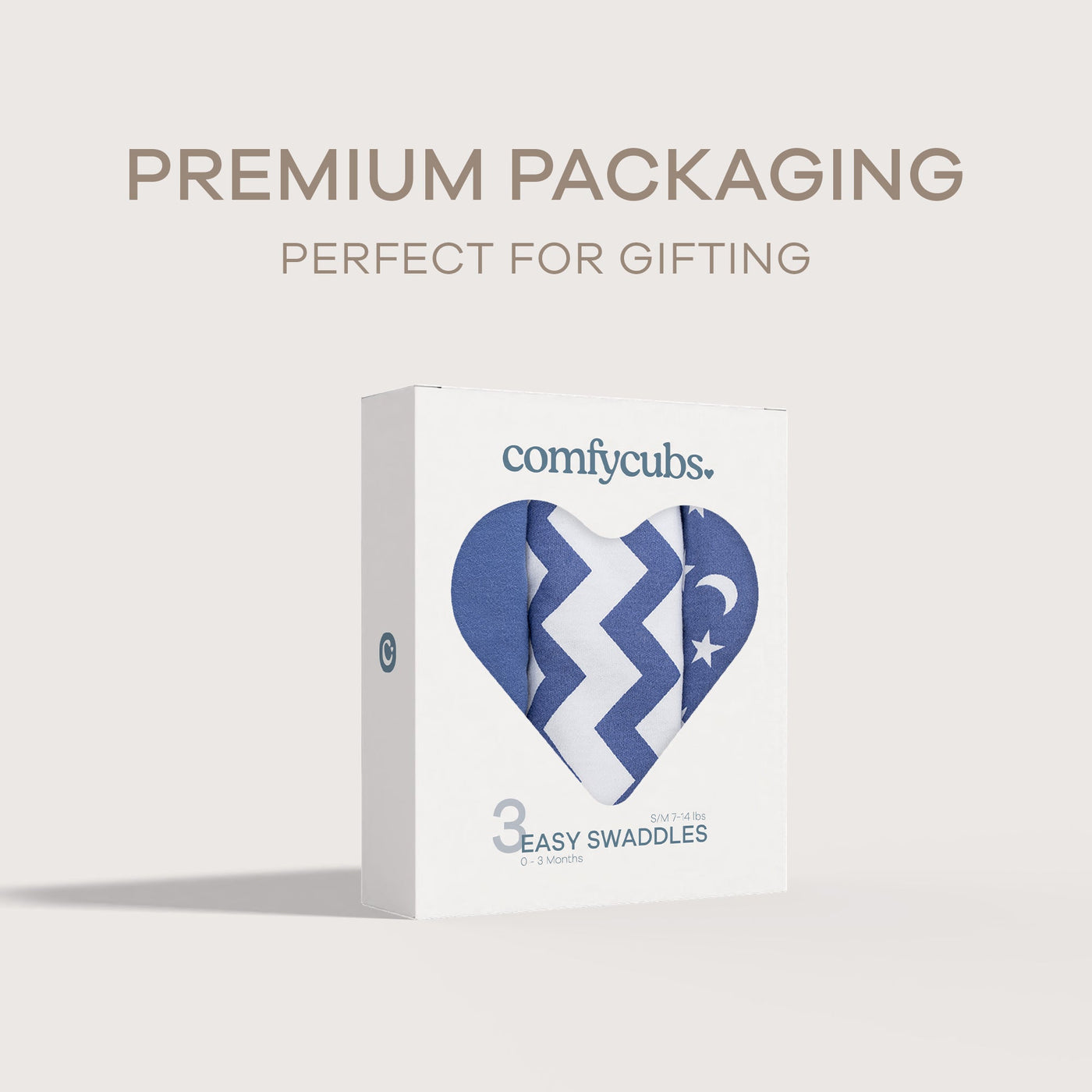 Easy Swaddle Blankets by Comfy Cubs - Dark Blue, Pack of 3