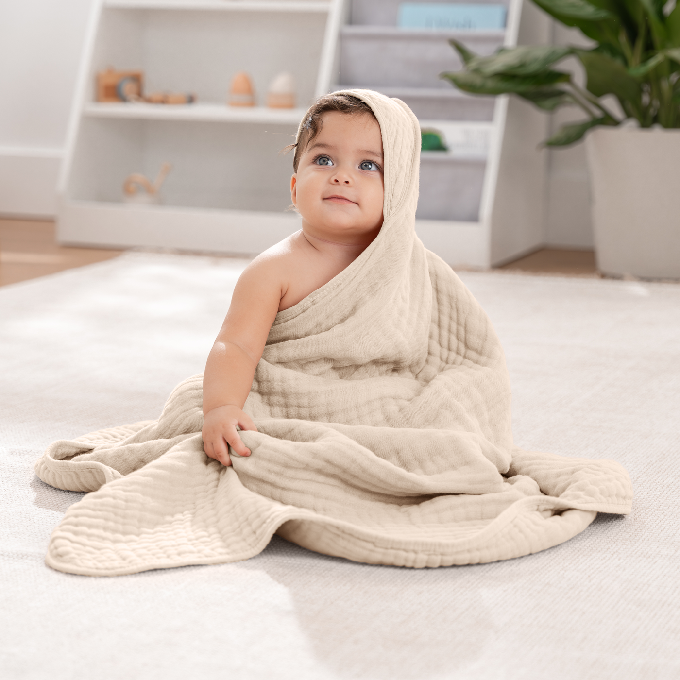 Baby Hooded Towels by Comfy Cubs - Sand