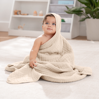 Baby Hooded Towels by Comfy Cubs - Sand