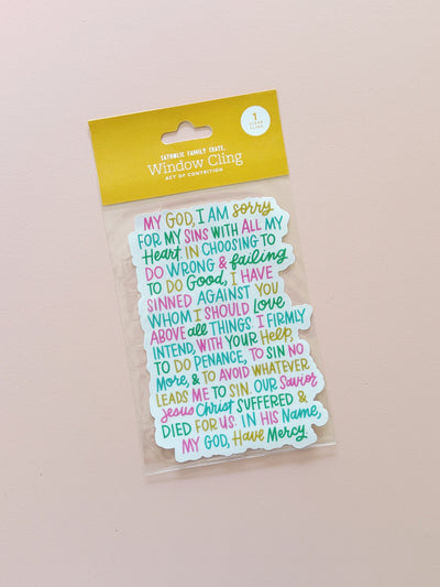Act of Contrition Window Cling