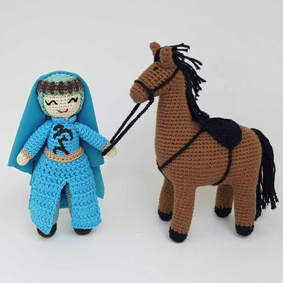 Ertugrul Dolls with Horse Set | Handmade Historical Toy