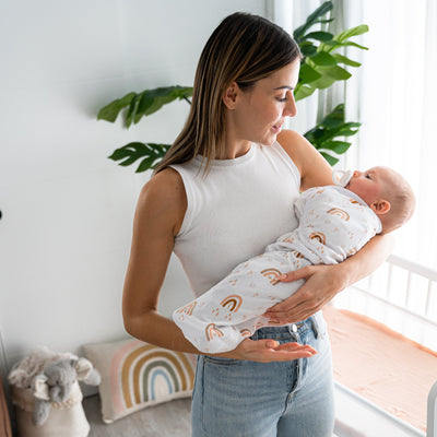 Easy Swaddle Blankets by Comfy Cubs - Rainbow Bohemian, Pack of 3