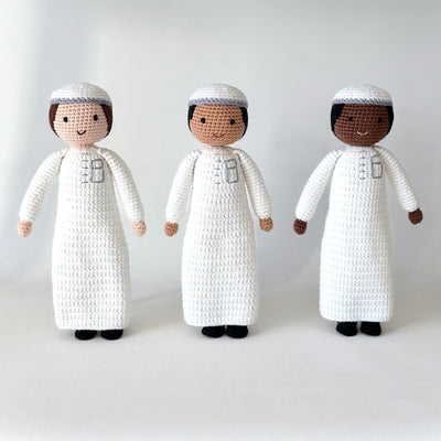Boy Doll with Thobe and Kufi | Handmade Muslim Doll