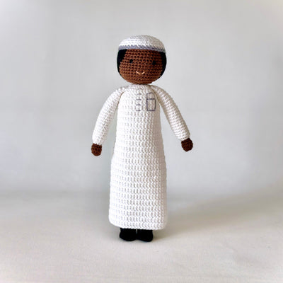 Boy Doll with Thobe and Kufi | Handmade Muslim Doll