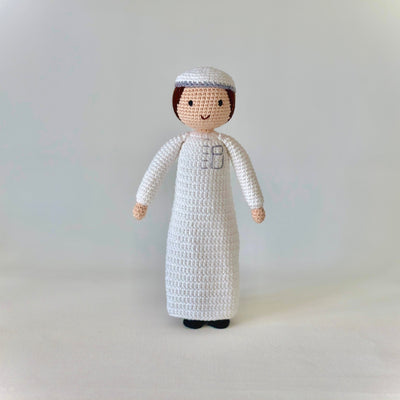 Boy Doll with Thobe and Kufi | Handmade Muslim Doll