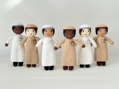 Boy Doll with Thobe and Kufi - Small Size | Handmade Muslim Doll