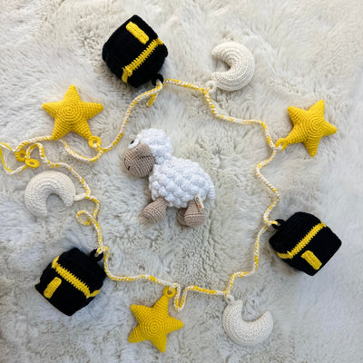 Kaaba, Moon and Star Crochet Garland Decoration