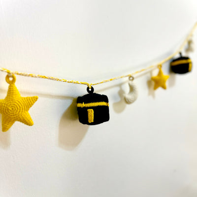 Kaaba, Moon and Star Crochet Garland Decoration