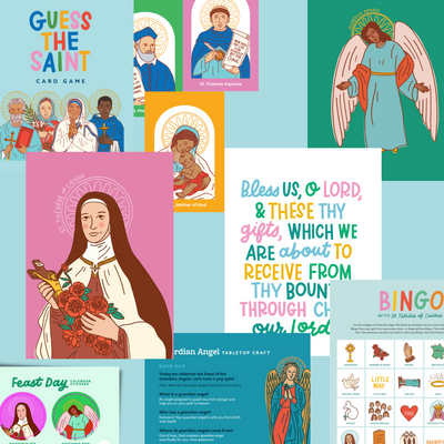 St. Thérèse of Lisieux, Guardian Angels & Guess the Saint Game Crate