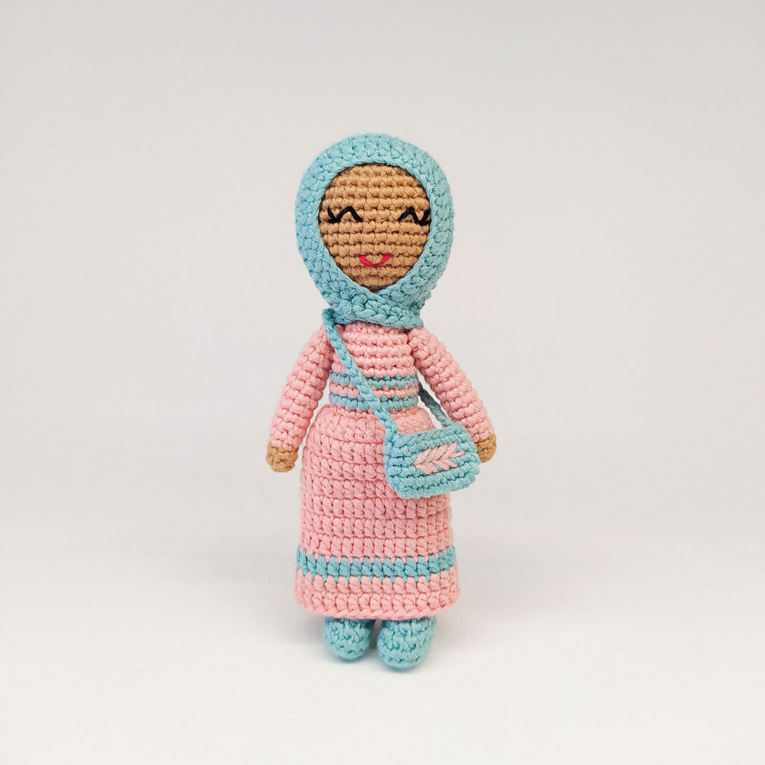Hijab Doll with Purse (Small) | Handmade Muslim Doll