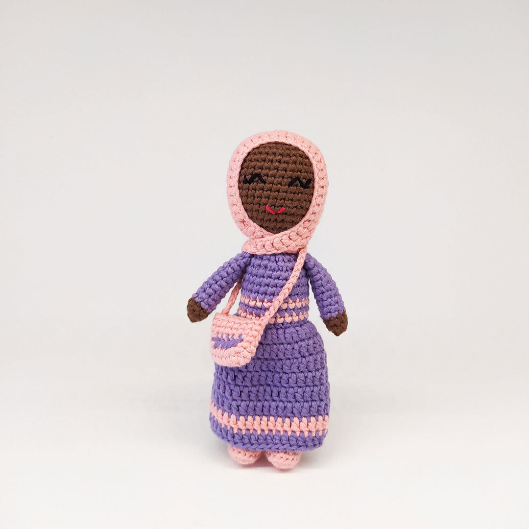 Hijab Doll with Purse (Small) | Handmade Muslim Doll
