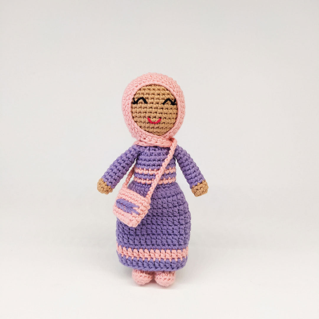 Hijab Doll with Purse (Small) | Handmade Muslim Doll