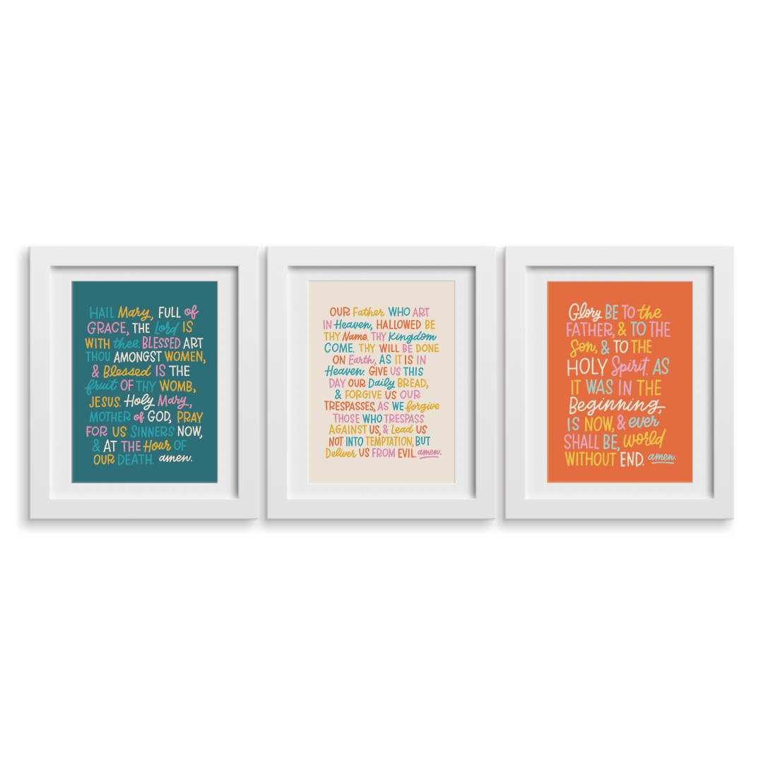 Our Father, Hail Mary, and Glory Be - Prayer Print Collection