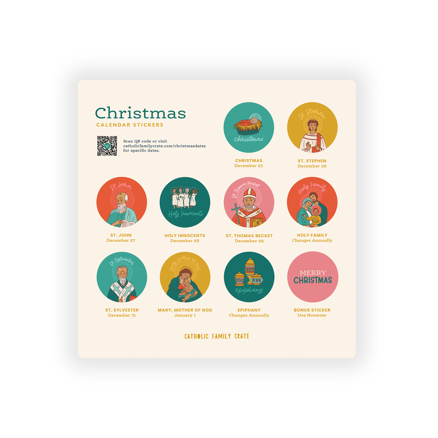 Christmas Calendar Stickers (Un-dated)