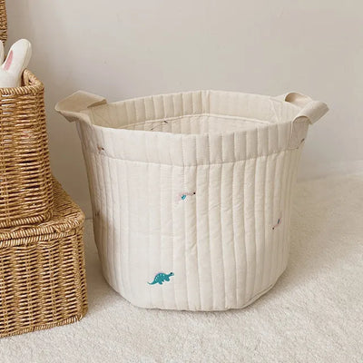 Cute Bear Embroidery Storage Basket