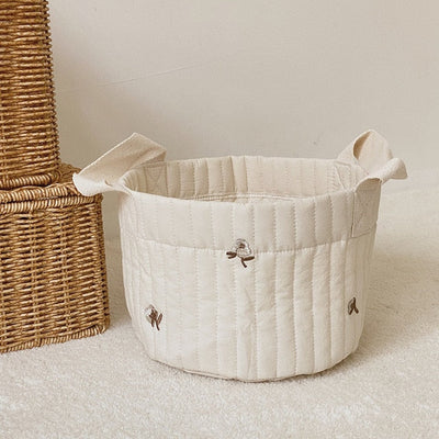 Cute Bear Embroidery Storage Basket