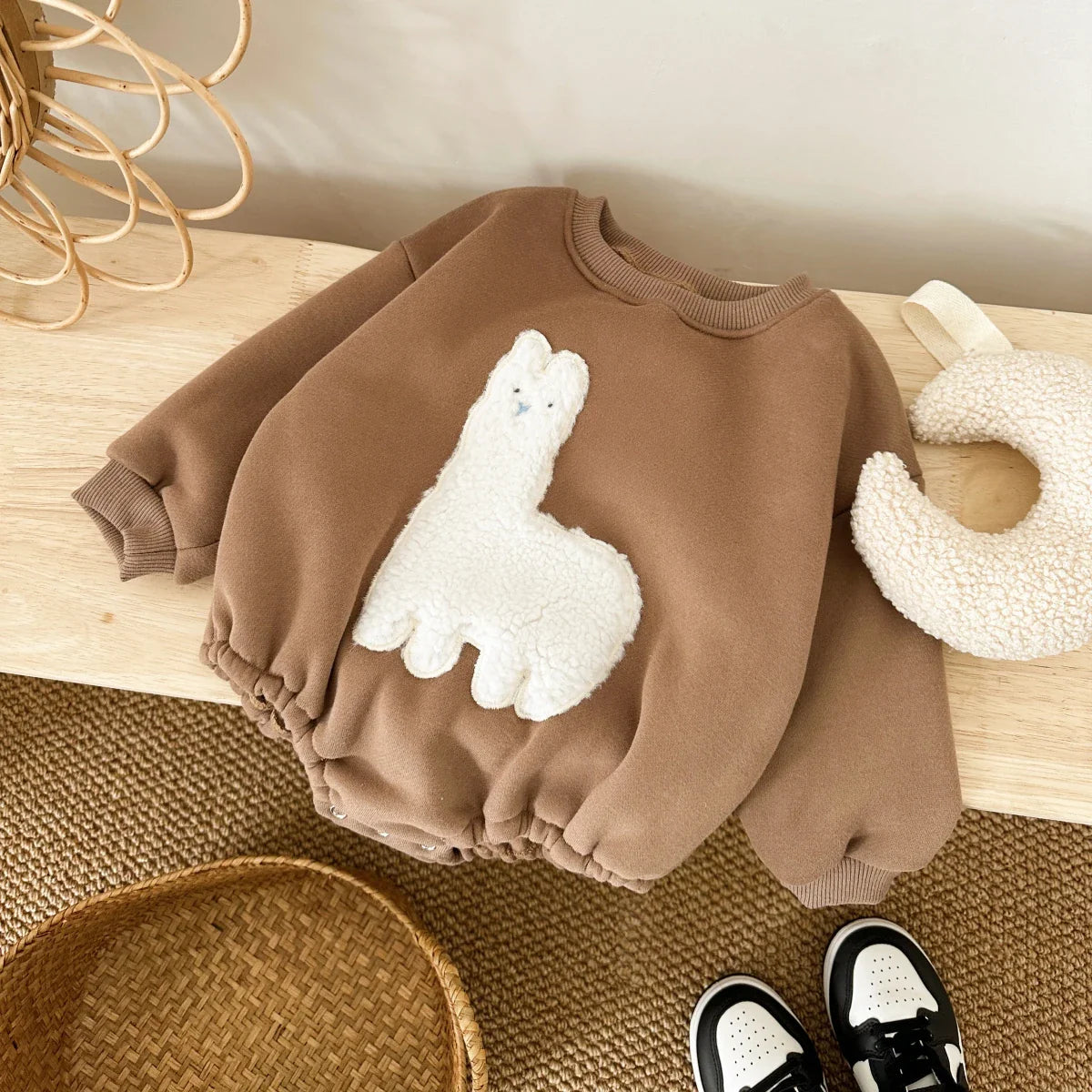 Fuzzy Llama Bodysuit