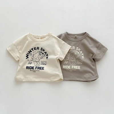 Soft Cotton Letter Printed T-shirt