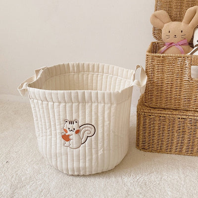Cute Bear Embroidery Storage Basket