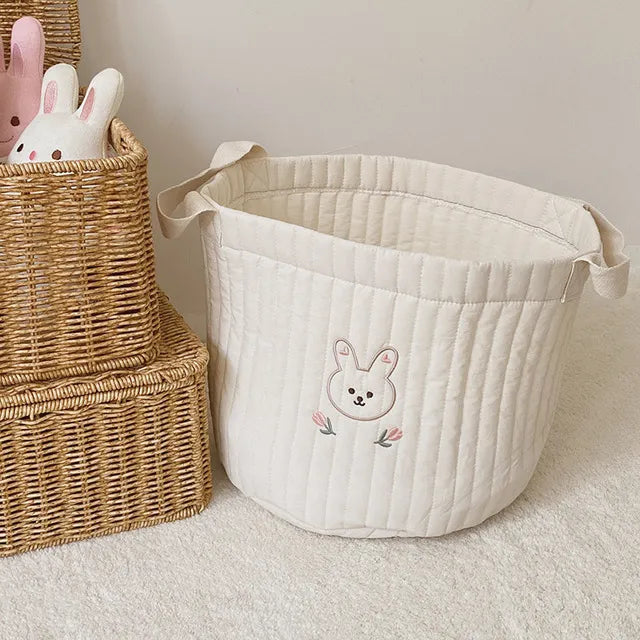 Cute Bear Embroidery Storage Basket