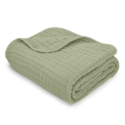Baby Muslin Blanket by Comfy Cubs in Sage