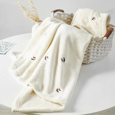 Snuggle Warm Baby Blanket with Embroidery Detail