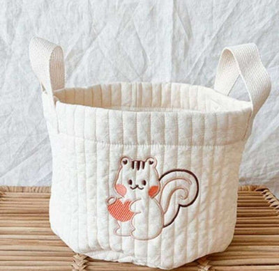 Cute Bear Embroidery Storage Basket