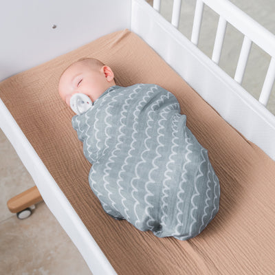 Muslin Swaddle Blanket, 1 Pack by Comfy Cubs in Green Doodle with Custom Options