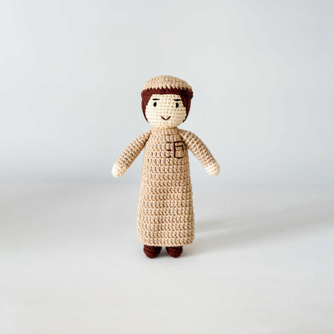 Boy Doll with Thobe and Kufi - Small Size | Handmade Muslim Doll