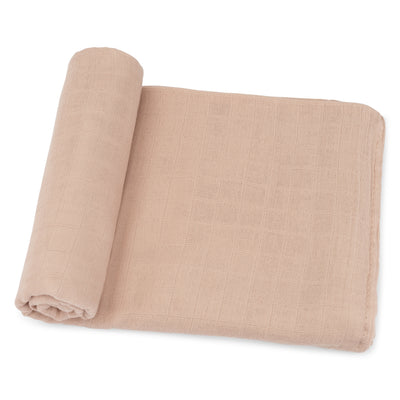 Muslin Swaddle Blanket, 1 Pack by Comfy Cubs in Blush with Custom Options