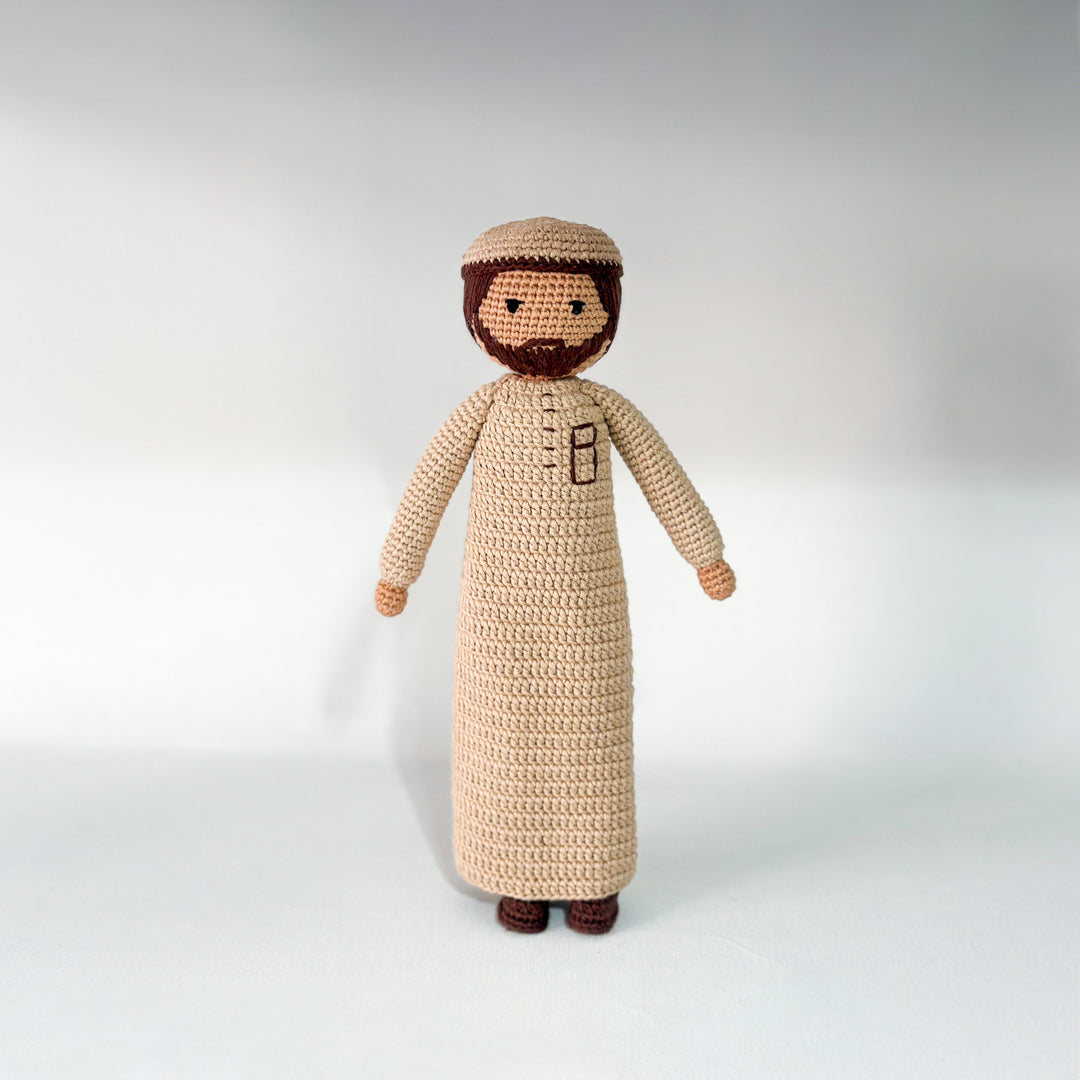 Male Doll with Thobe and Kufi | Handmade Muslim Doll