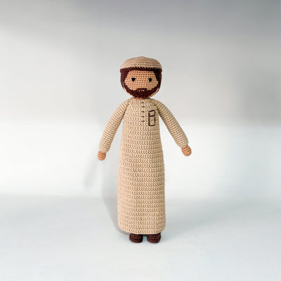 Male Doll with Thobe and Kufi | Handmade Muslim Doll