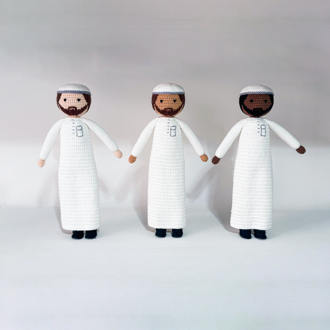 Male Doll with Thobe and Kufi | Handmade Muslim Doll