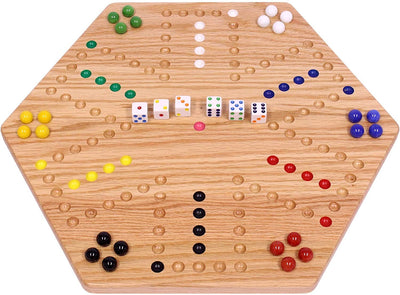 AmishToyBox.com Aggravation Wahoo Marble Board Game Set - Double-Sided - Hand Painted Wooden Family Board Game