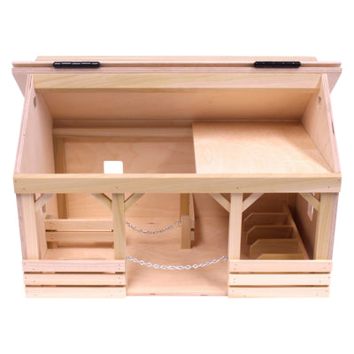 AmishToyBox.com Large A-Frame Barn Toy with Hay Loft, Realistic Wooden Toy Barn