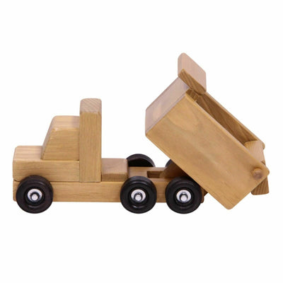 Amish-Made Wooden Toy Dump Truck, Kid-Safe Finish