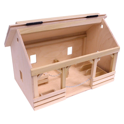AmishToyBox.com Large A-Frame Barn Toy with Hay Loft, Realistic Wooden Toy Barn
