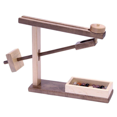 Amish-Made Wooden Marble Roller Machine Toy, Child-Safe Maple/Walnut Finish